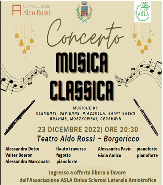 Concerto benefico musica classica Venerdì 23/12/2022